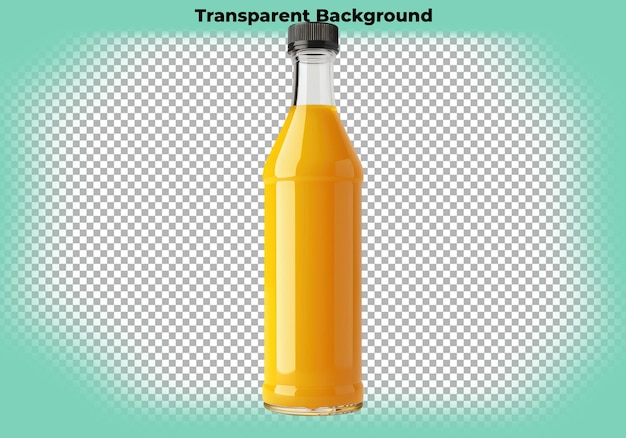 PSD bottle of orange juice isolated on transparent background