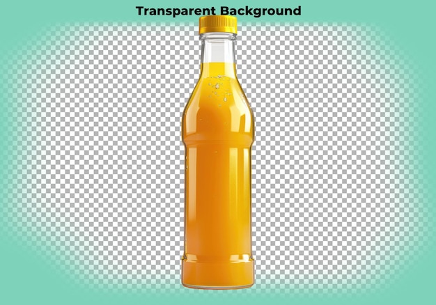 Bottle of orange juice isolated on transparent background