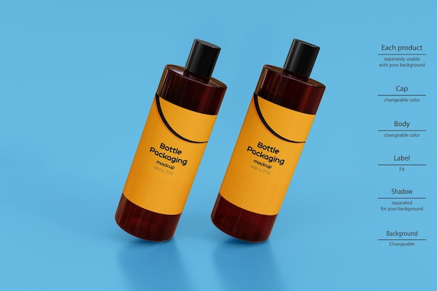 Bottle packaging mockup