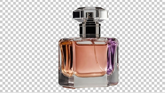 a bottle of perfume with a bottle of perfume on a transparent background