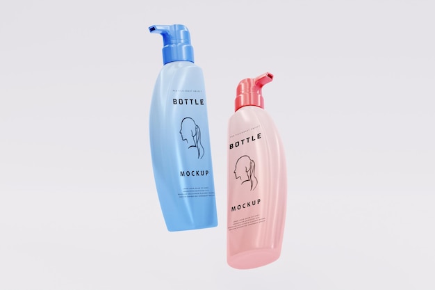 Bottle soap and shampoo mockup