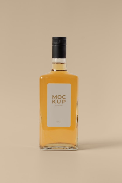 Bottle with label mockup