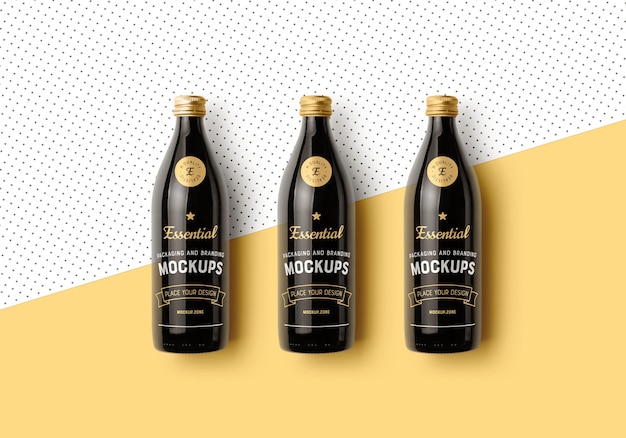 Bottles packaging mockup scene