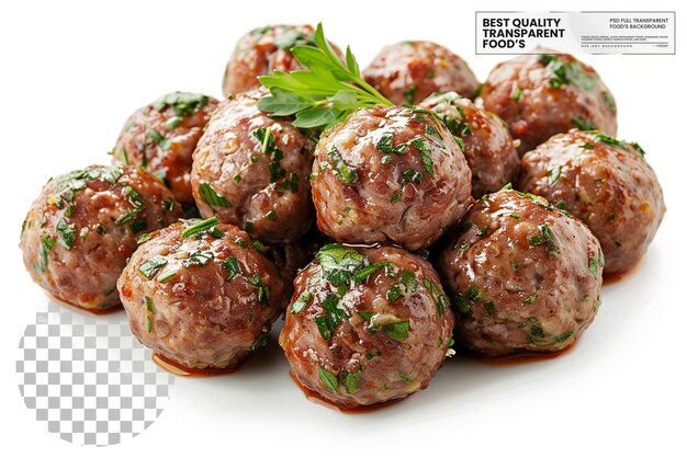 Boulettes de Viande French style meatballs made with a on transparent background