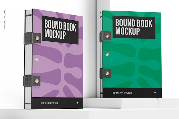 Bound Books Mockup, Side View