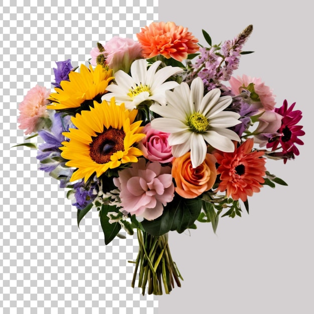 bouquet of flower on a transparent background