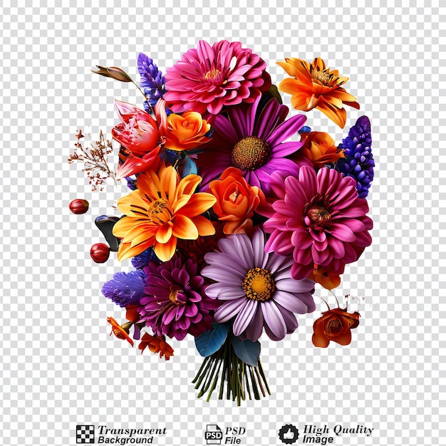 bouquet of flowers isolated on transparent background