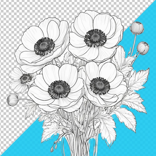 PSD a bouquet of flowers on a transparent background