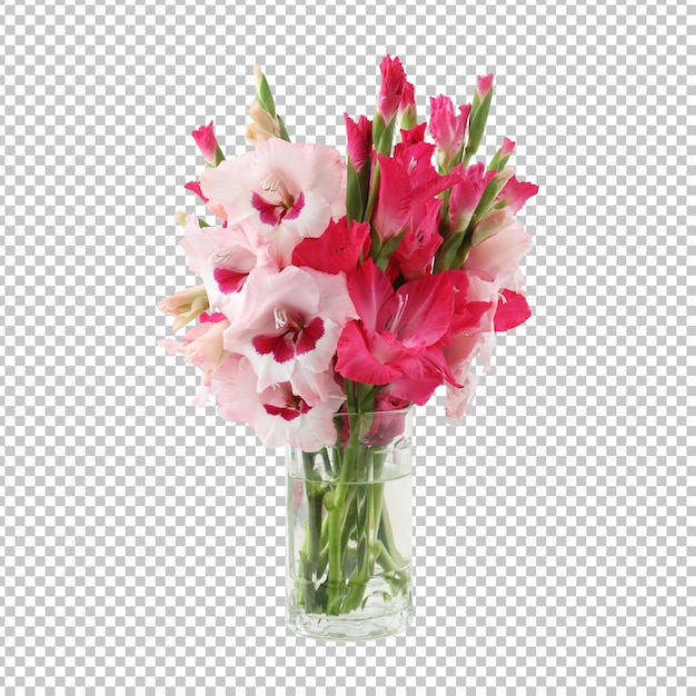 Bouquet of gladiolus flowers isolated rendering