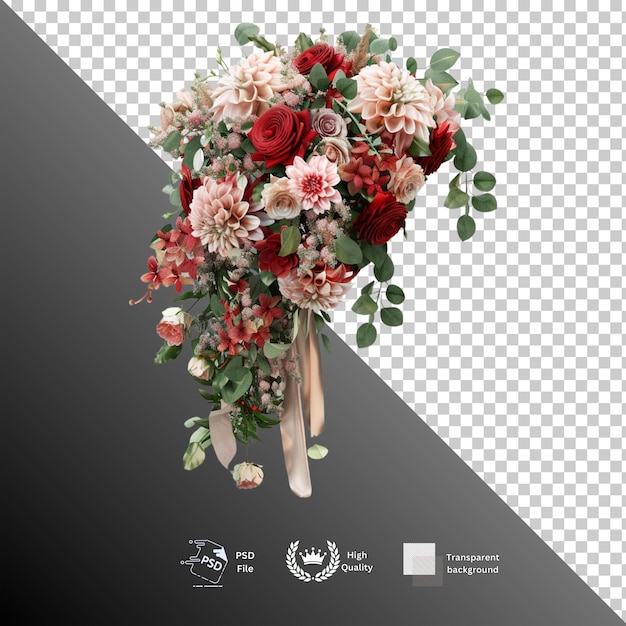 PSD bouquet isolated on transparent background