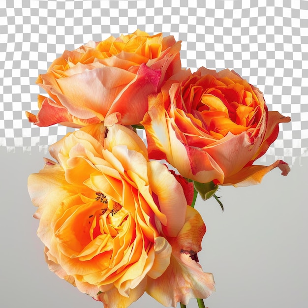 a bouquet of roses with a checkered pattern on the top