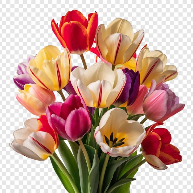 a bouquet of tulips with a picture of a tulip