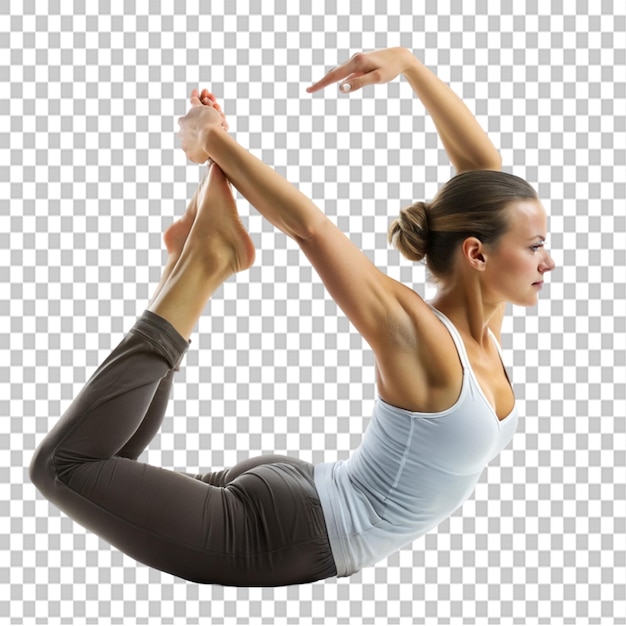 PSD bow yoga pose on transparent background