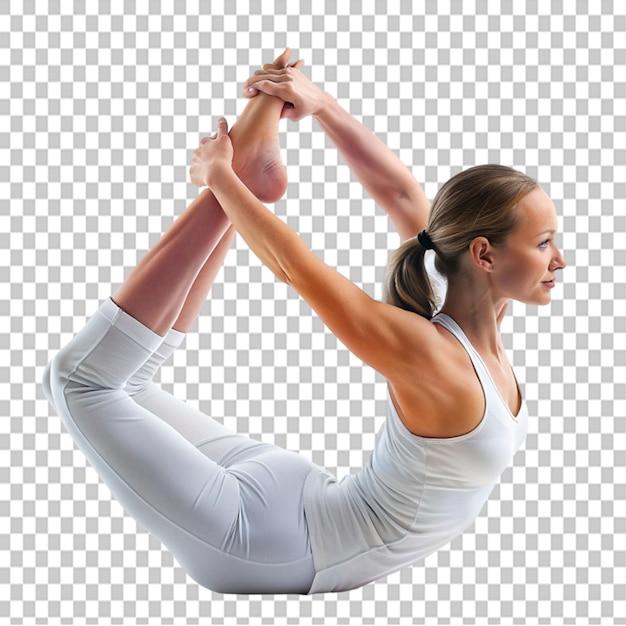 PSD bow yoga pose on transparent background