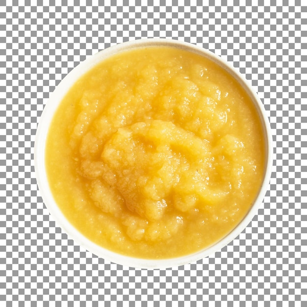 Bowl of apple sauce on transparent background