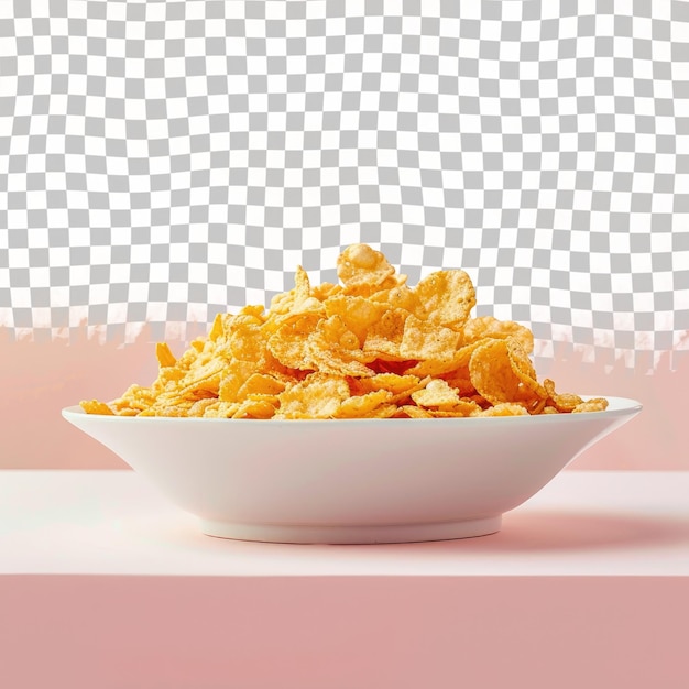 PSD a bowl of cereal with a pink background with a white and pink background