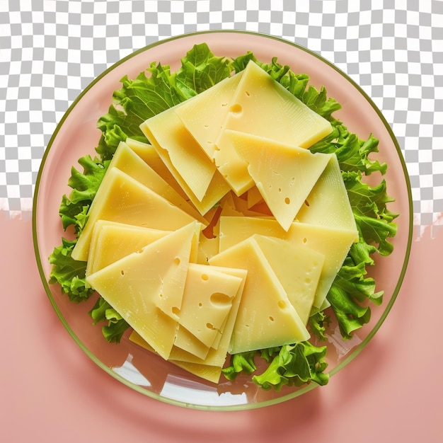 PSD a bowl of cheese and lettuce with a slice of lettuce on it