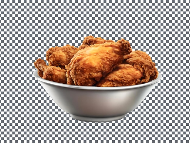 Bowl of chicken wings isolated on transparent background