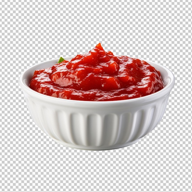 Bowl of chilli sauce isolated on transparent background