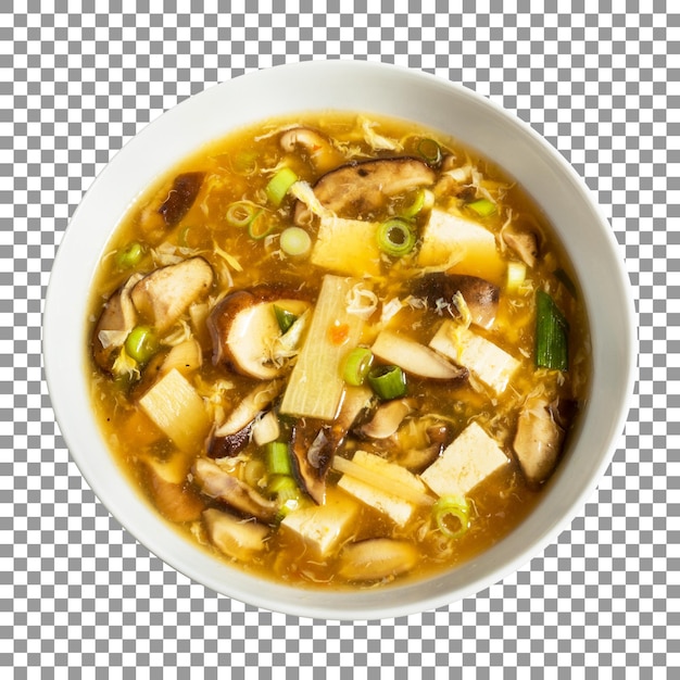 A bowl of chinese food with mushrooms and onions