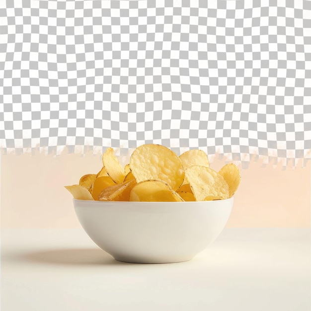 PSD a bowl of chips with a white bowl of chips in the background