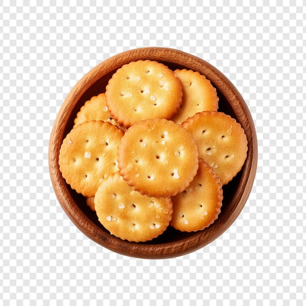 PSD a bowl of crackers with a white background and a black and white background