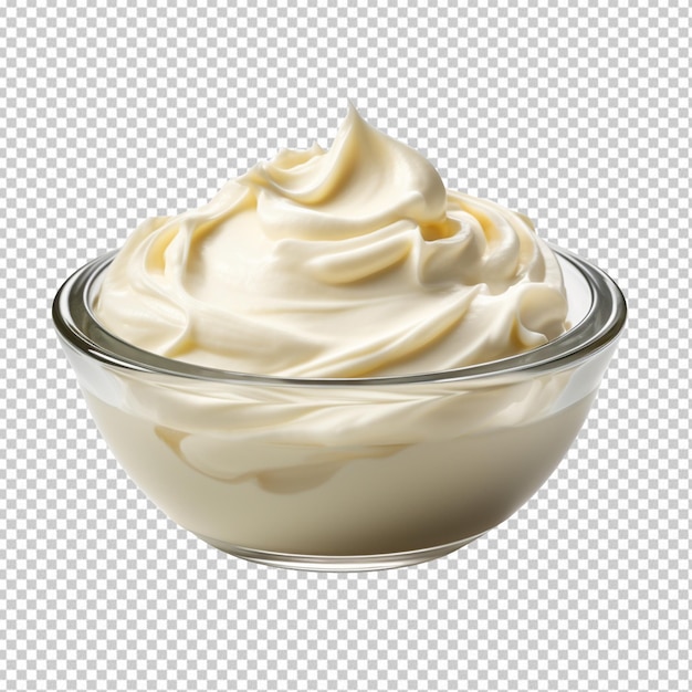 bowl of cream cheese isolated on transparent background