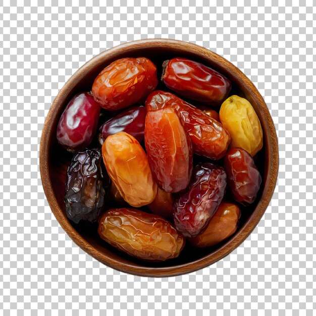 PSD a bowl of dates with a transparent background