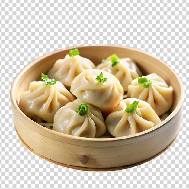 A bowl of dumplings on transparent background