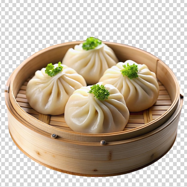 A bowl of dumplings on transparent background