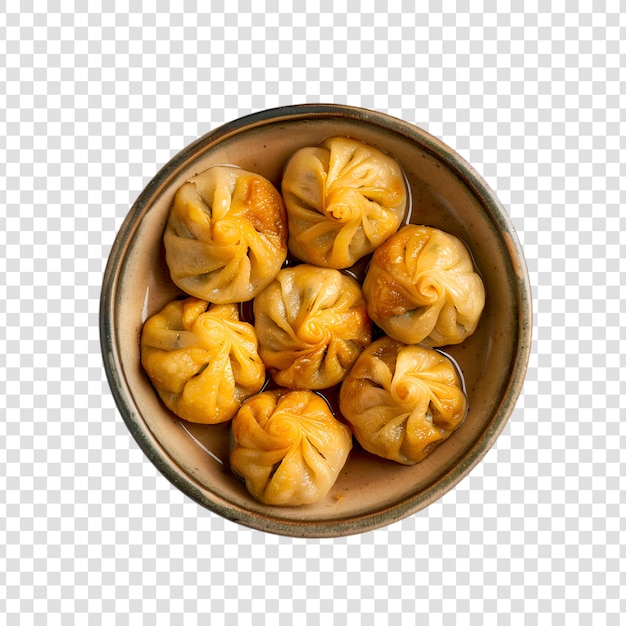 PSD a bowl of dumplings with a white background