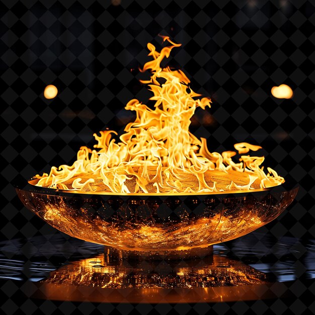 a bowl of fire with a flame that says quot fire quot on it