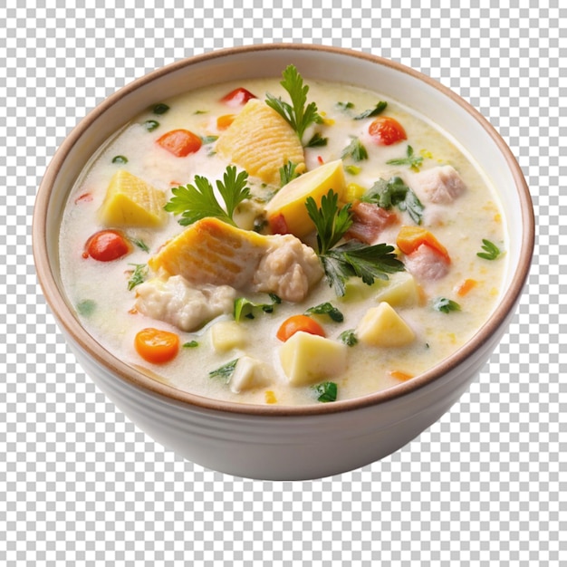 PSD a bowl of fish chowder