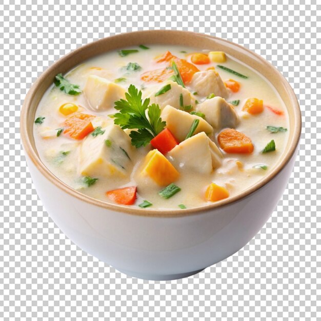 PSD a bowl of fish chowder