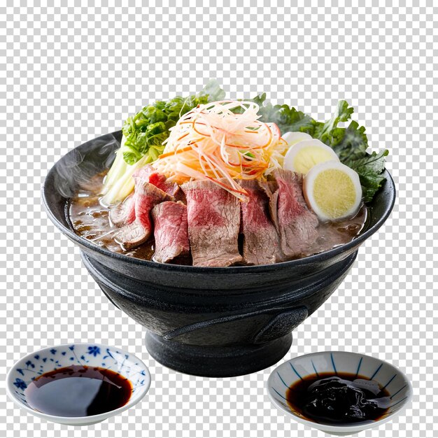 PSD a bowl of food with a bowl of sushi and a bowl of soy sauce