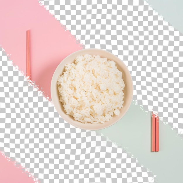 PSD a bowl of food with a pink and white background