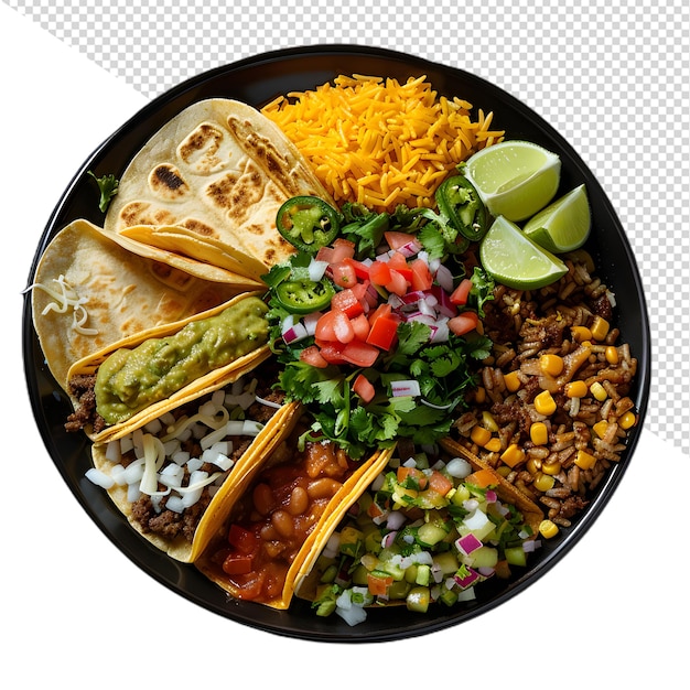 PSD a bowl of food with a variety of ingredients including salsa salsa and salsa