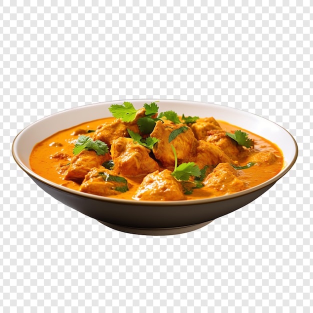 PSD a bowl of food with a white plate that says chicken curry