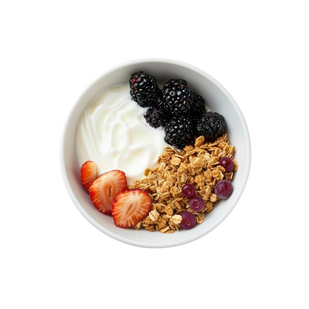 PSD a bowl of granola with yogurt and berries