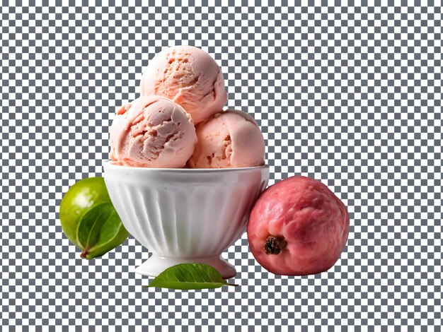 PSD a bowl of ice cream with a green apple and an apple in it