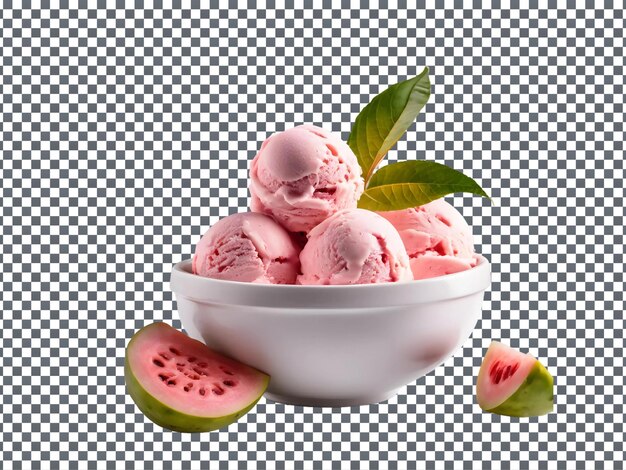 PSD a bowl of ice cream with a slice of watermelon in it