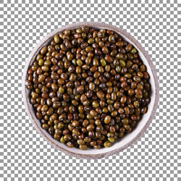 Bowl of lentils with transparent background