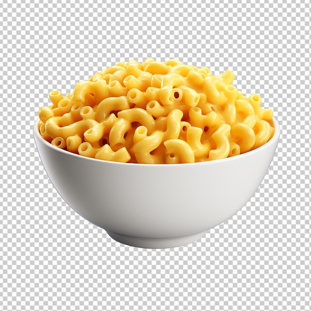 Bowl of mac and cheese isolated on transparent background