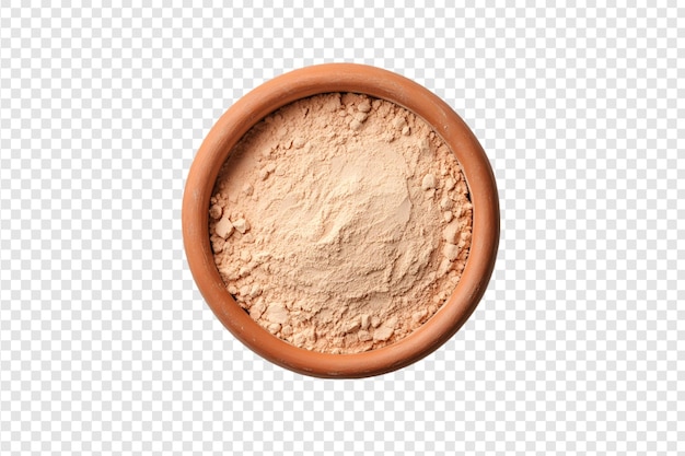 PSD bowl of maca root powder isolated on a transparent background