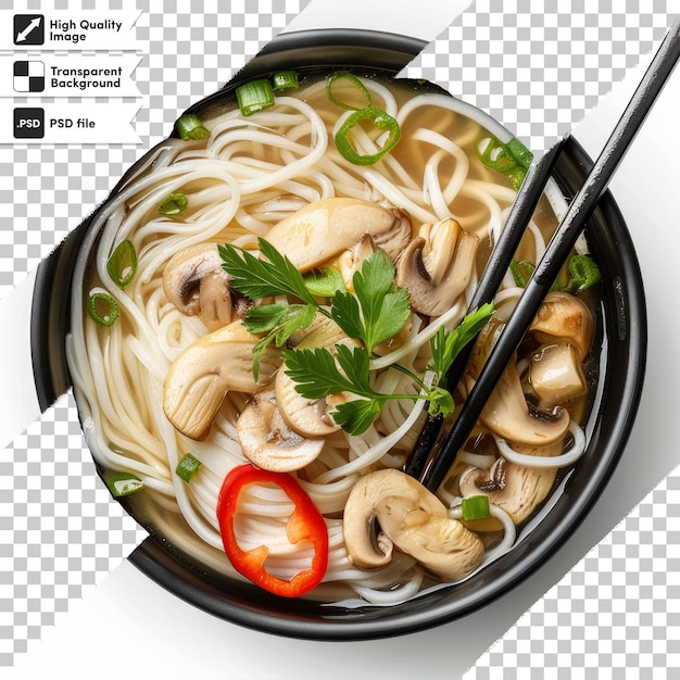 PSD a bowl of noodles with a spoon and a spoon in it