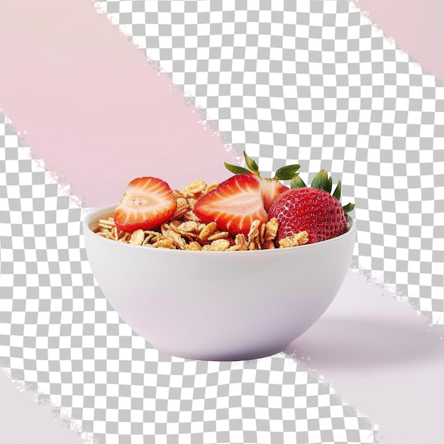 PSD a bowl of oatmeal with strawberries and strawberries