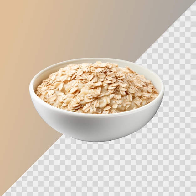 Bowl of oats isolated on transparent background