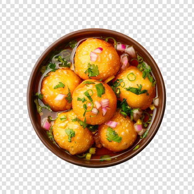 PSD a bowl of pani puri or fuchka on a transparent background