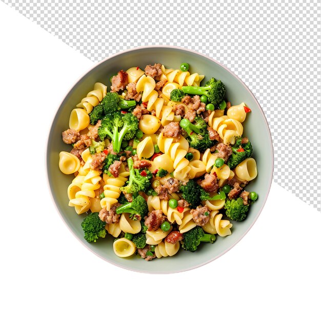 a bowl of pasta with broccoli and sausage