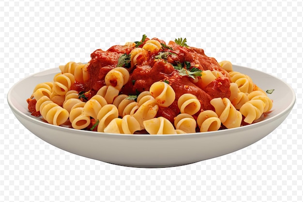 PSD a bowl of pasta with tomato sauce and tomato sauce